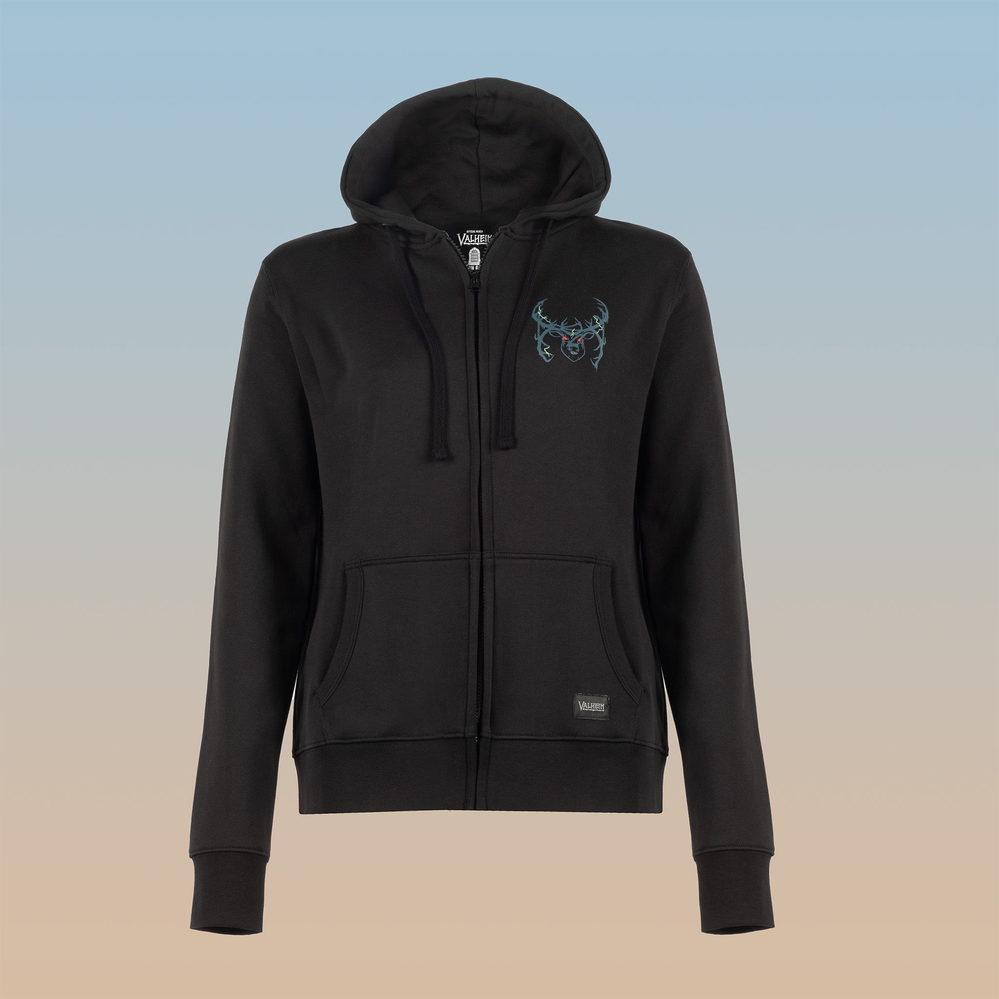 Eikthyr, Women's Zip Hoodie, Black – Official Valheim Merch