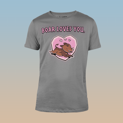 Boar Loves You, Men’s Tee, Grey