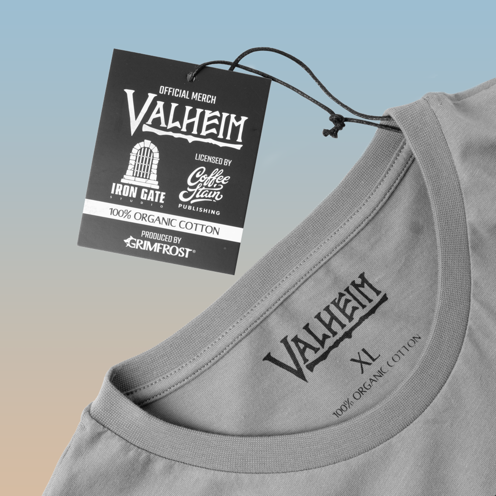 Valheim Emblem, Kid's Tee, Grey
