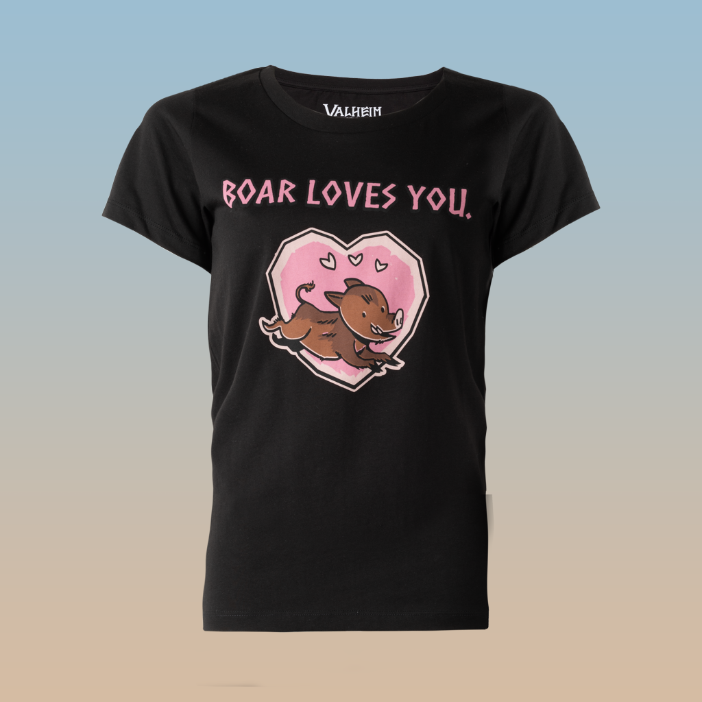 Boar Loves You, Women's Tee, Black