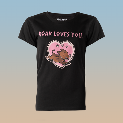 Boar Loves You, Women's Tee, Black