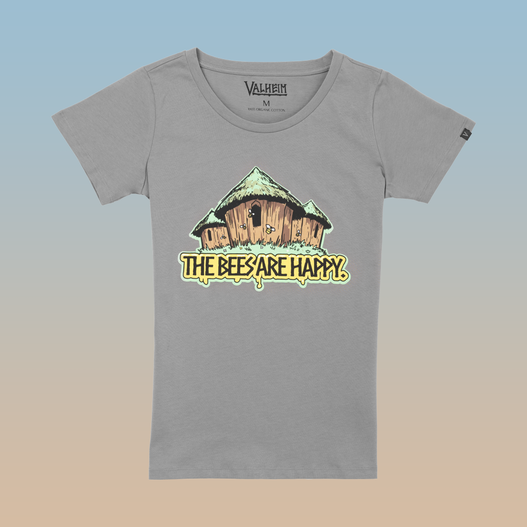 The Bees Are Happy, Women's Tee, Grey