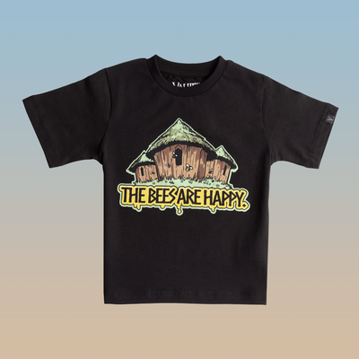 The Bees Are Happy, Kid's Tee, Black