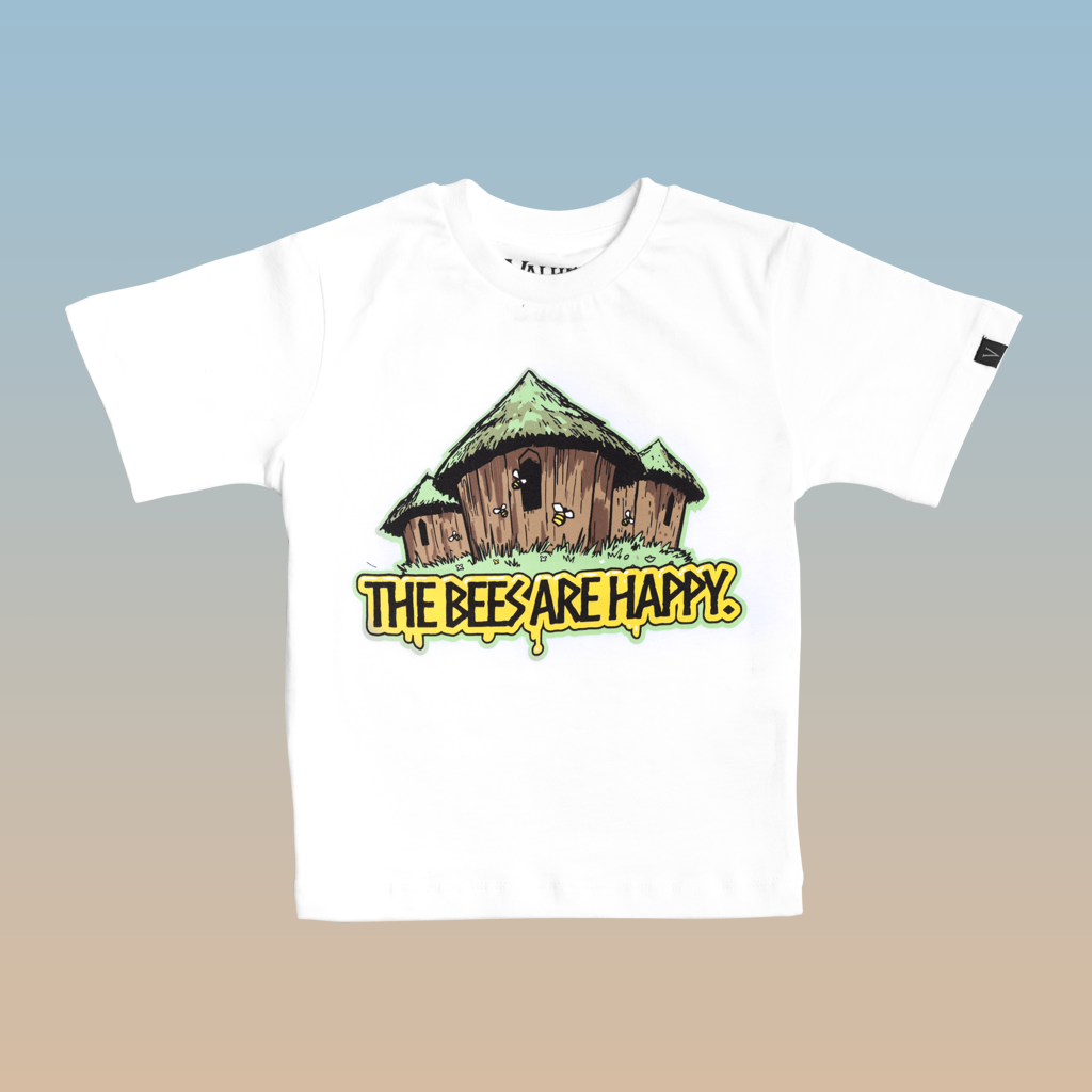 The Bees Are Happy, Kid's Tee, White